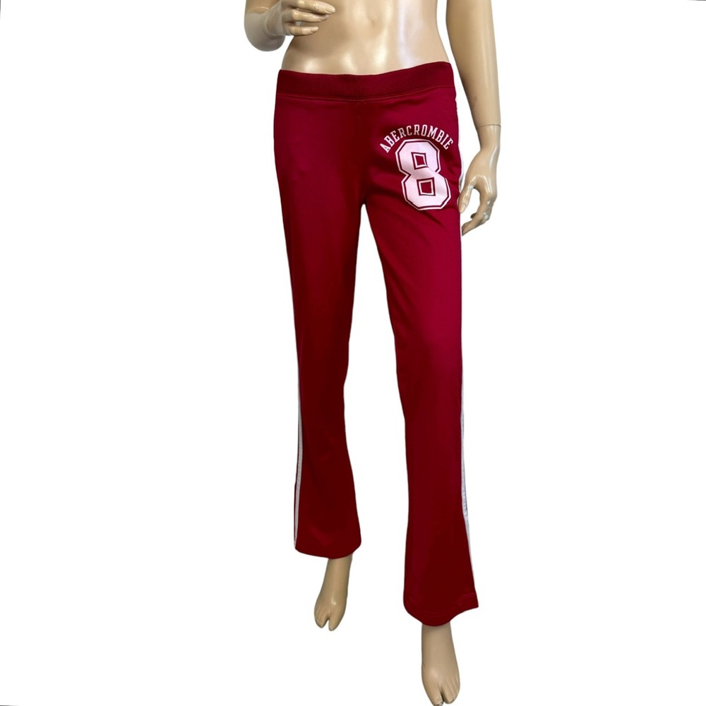 Vintage Abercrombie & Fitch Red Track Pants Y2K Logo Small